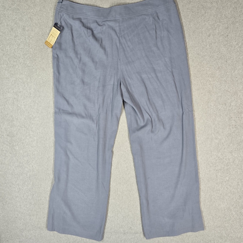 Pendleton Women Pants 16 PETITE Gray Silk Pull On Classic Relaxed NWT